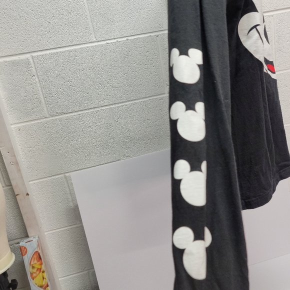 Disney Mickey Mouse Half Face Spell Out Long Sleeve Logo Unisex Small T-Shirt - Picture 5 of 7